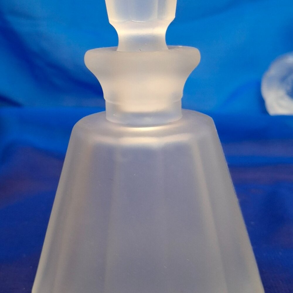 Vintage Frosted Satin Glass Perfume Bottle